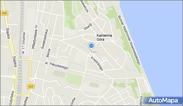 Gdynia, Necla Augustyna, mapa Gdyni