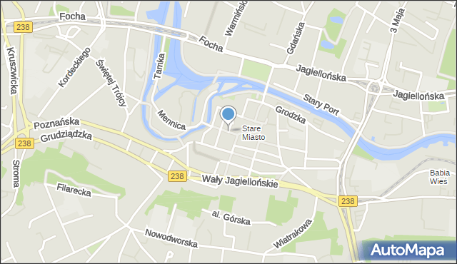 Bydgoszcz, Niedźwiedzia, mapa Bydgoszczy