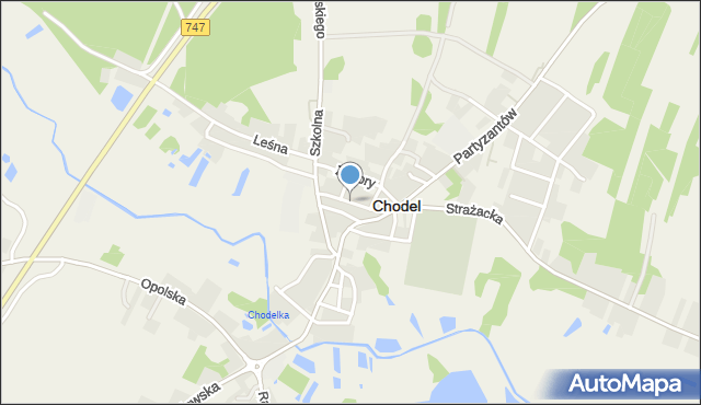 Chodel, Niecała, mapa Chodel