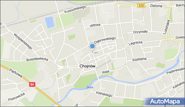 Chojnów powiat legnicki, Niemcewicza Juliana Ursyna, mapa Chojnów powiat legnicki