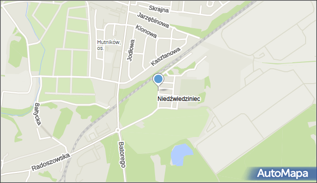 Chorzów, Niedźwiedziniec, mapa Chorzów