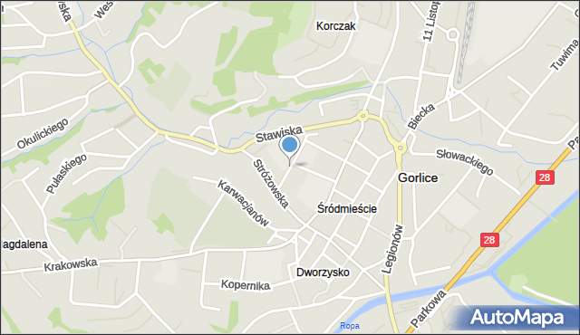 Gorlice, Niepodległości, mapa Gorlic
