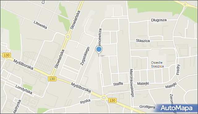 Gorzów Wielkopolski, Niemcewicza Juliana Ursyna, mapa Gorzów Wielkopolski