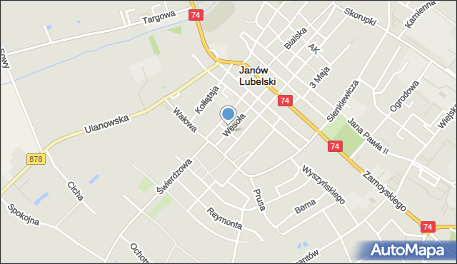 Janów Lubelski, Niecała, mapa Janów Lubelski