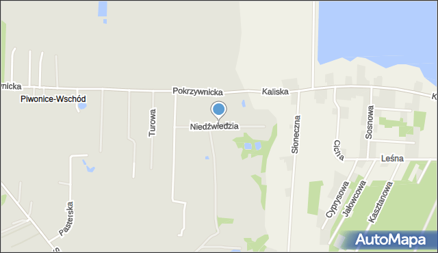 Kalisz, Niedźwiedzia, mapa Kalisza