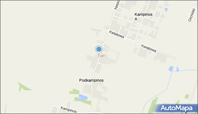 Kampinos A, Niepokalanowska, mapa Kampinos A