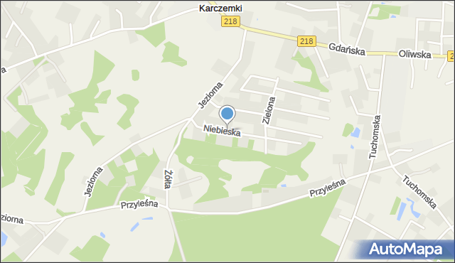 Karczemki gmina Szemud, Niebieska, mapa Karczemki gmina Szemud