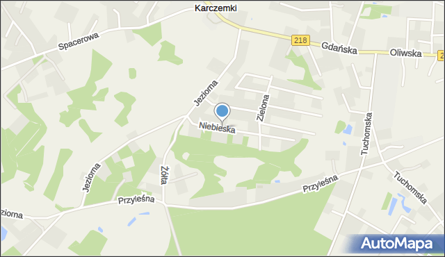 Karczemki gmina Szemud, Niebieska, mapa Karczemki gmina Szemud