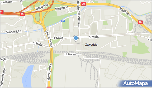 Katowice, Niedurnego Piotra, mapa Katowic