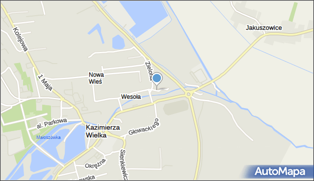 Kazimierza Wielka, Niecała, mapa Kazimierza Wielka