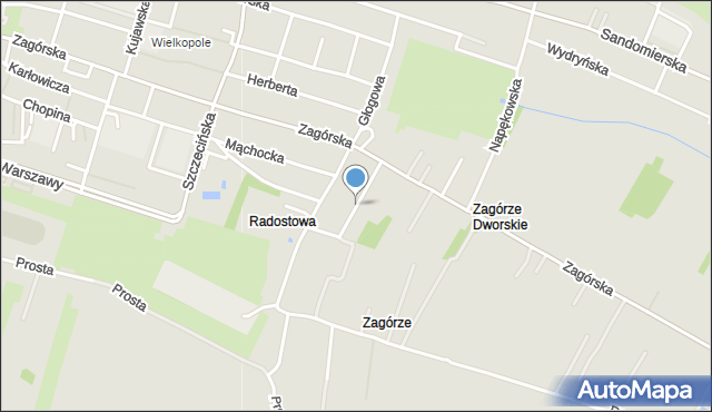 Kielce, Niestachowska, mapa Kielc