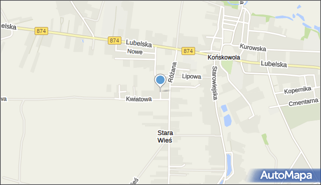 Końskowola, Niezapominajek, mapa Końskowola