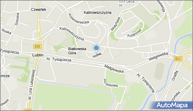 Lublin, Niska, mapa Lublina