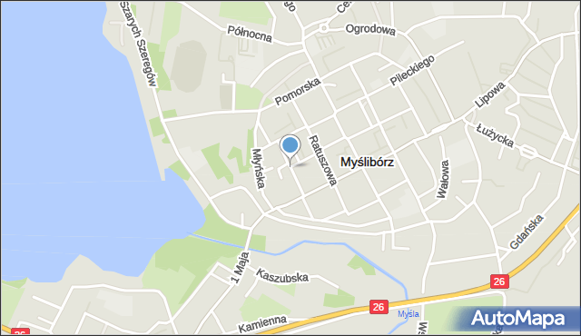Myślibórz, Niedziałkowskiego Mieczysława, mapa Myślibórz