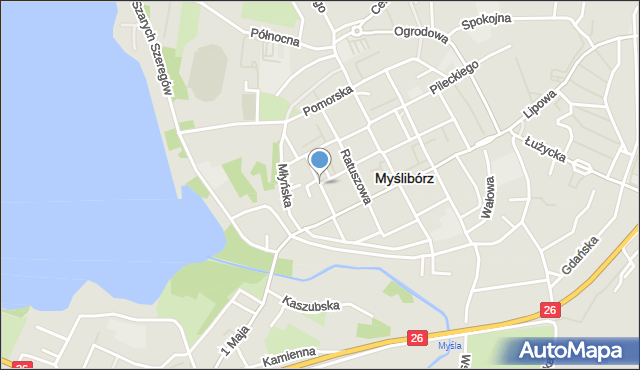 Myślibórz, Niedziałkowskiego Mieczysława, mapa Myślibórz