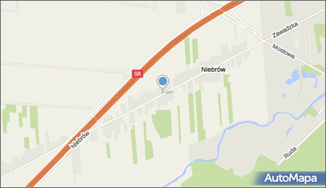 Niebrów, Niebrów, mapa Niebrów