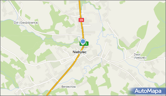 Niebylec, Niebylec, mapa Niebylec