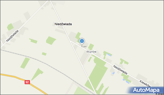 Niedźwiada gmina Łowicz, Niedźwiada, mapa Niedźwiada gmina Łowicz