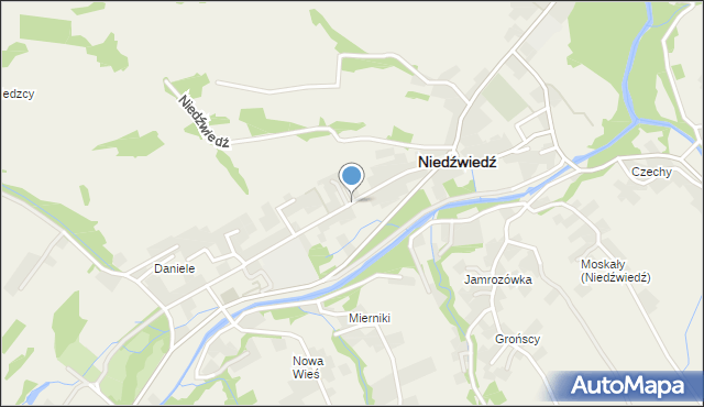 Niedźwiedź powiat limanowski, Niedźwiedź, mapa Niedźwiedź powiat limanowski