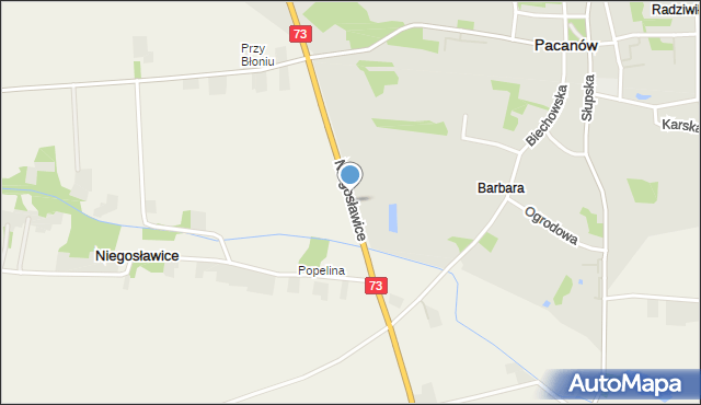 Niegosławice gmina Pacanów, Niegosławice, mapa Niegosławice gmina Pacanów