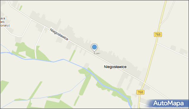 Niegosławice gmina Wodzisław, Niegosławice, mapa Niegosławice gmina Wodzisław