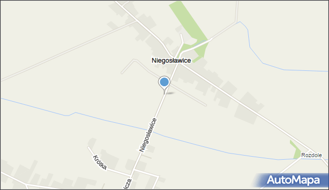 Niegosławice gmina Złota, Niegosławice, mapa Niegosławice gmina Złota