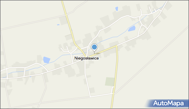 Niegosławice powiat żagański, Niegosławice, mapa Niegosławice powiat żagański