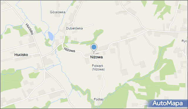 Niżowa, Niżowa, mapa Niżowa