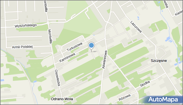 Odrano-Wola, Niebieska, mapa Odrano-Wola