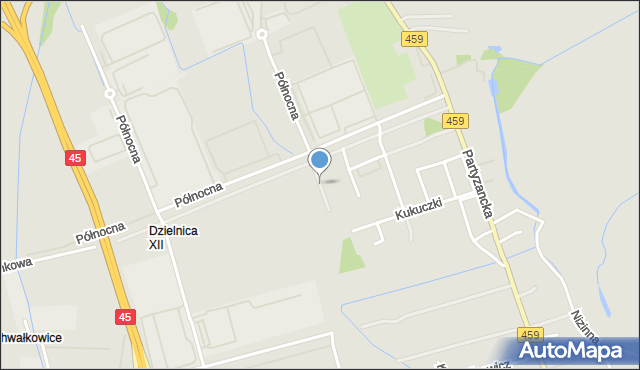 Opole, Niemena Czesława, mapa Opola