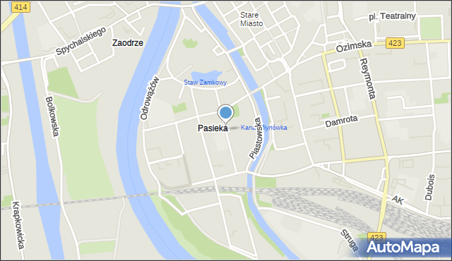 Opole, Niedziałkowskiego Mieczysława, mapa Opola