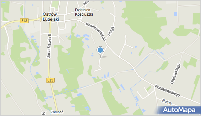 Ostrów Lubelski, Niecała, mapa Ostrów Lubelski