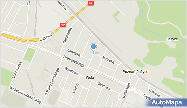 Poznań, Niemeńska, mapa Poznania