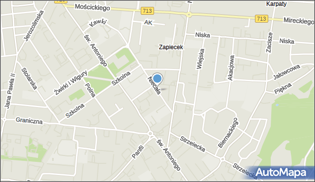 Tomaszów Mazowiecki, Niecała, mapa Tomaszów Mazowiecki