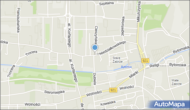 Zabrze, Niedziałkowskiego Mieczysława, mapa Zabrza