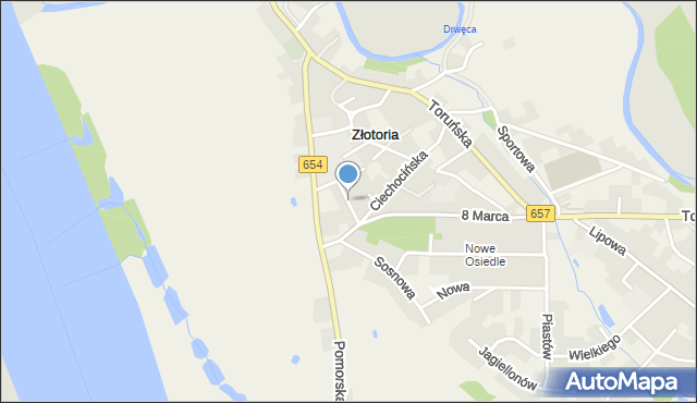 Złotoria gmina Lubicz, Nieszawska, mapa Złotoria gmina Lubicz