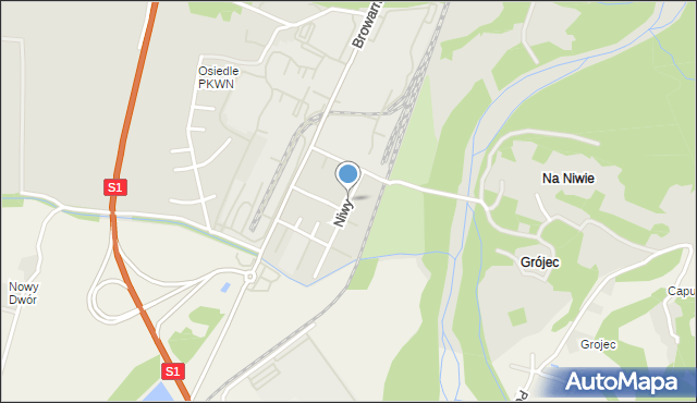 Żywiec, Niwy, mapa Żywiec