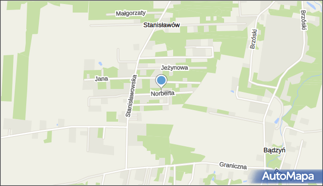 Bądzyń, Norberta, mapa Bądzyń