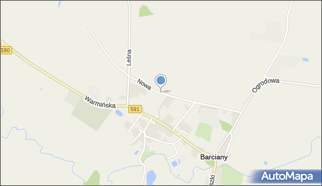 Barciany, Nowa, mapa Barciany