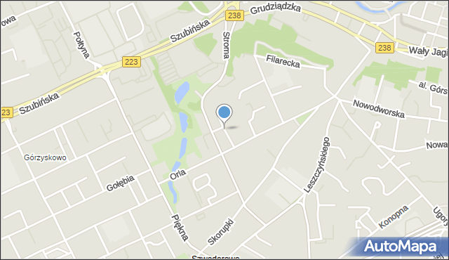 Bydgoszcz, Norweska, mapa Bydgoszczy
