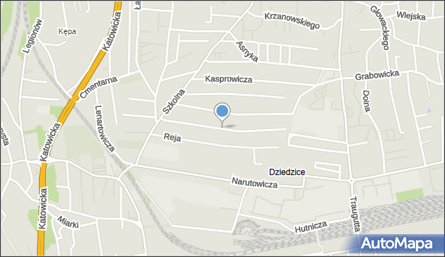 Czechowice-Dziedzice, Norwida Cypriana Kamila, mapa Czechowic-Dziedzic