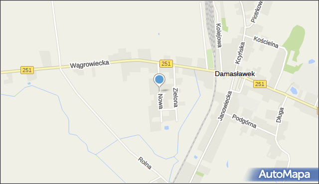 Damasławek, Nowa, mapa Damasławek