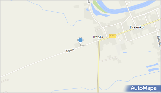 Drawsko, Nowa, mapa Drawsko