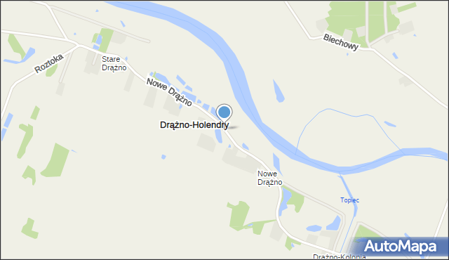 Drążno-Holendry, Nowe Drążno, mapa Drążno-Holendry
