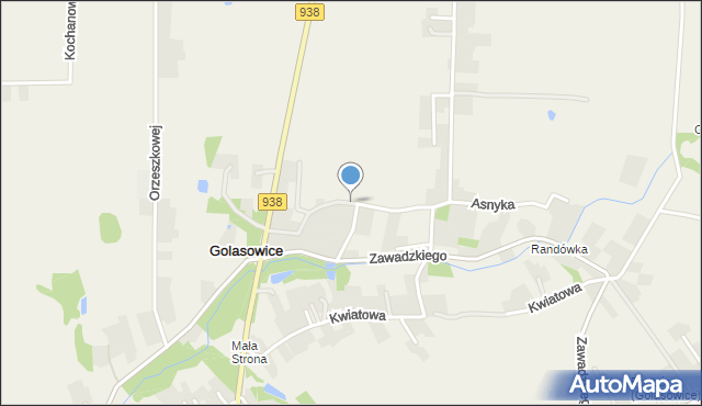 Golasowice, Norwida Cypriana Kamila, mapa Golasowice