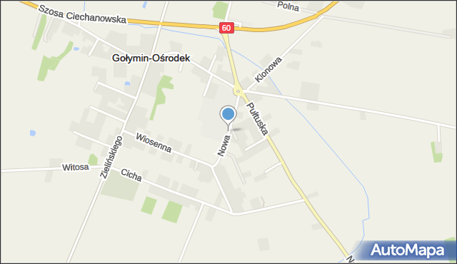 Gołymin-Ośrodek, Nowa, mapa Gołymin-Ośrodek