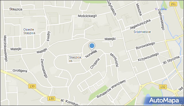 Gorzów Wielkopolski, Norwida Cypriana Kamila, mapa Gorzów Wielkopolski