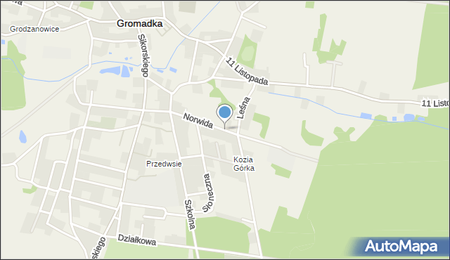 Gromadka, Norwida Cypriana Kamila, mapa Gromadka