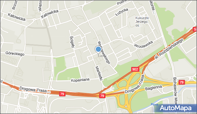 Katowice, Nowa, mapa Katowic