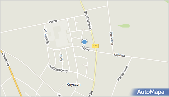 Knyszyn powiat moniecki, Nowa, mapa Knyszyn powiat moniecki